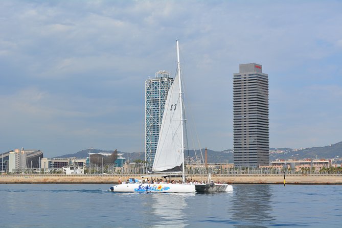 Barcelona Catamaran Party Tour For Young People - The swim stop and floating fun: why this cruise lives or dies here