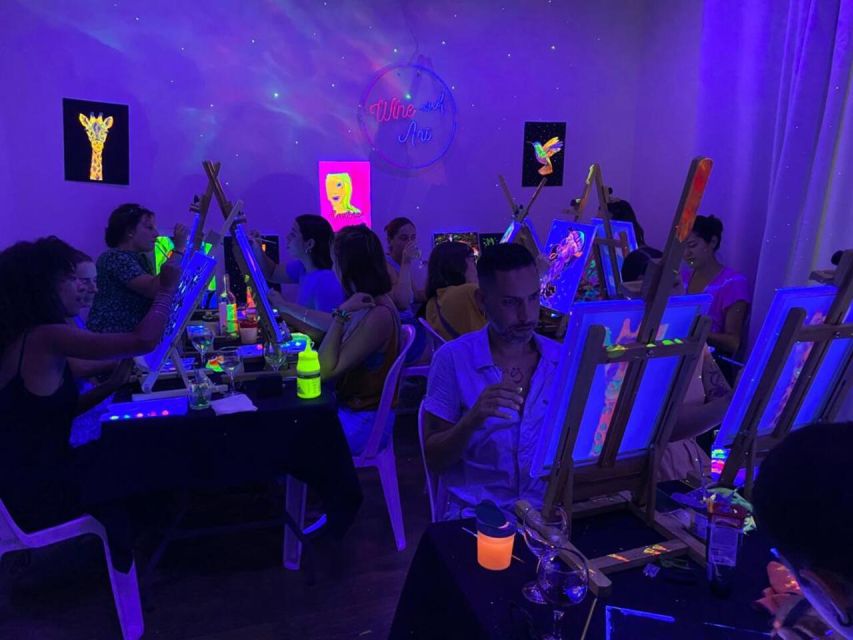 Barcelona: Fluorescent Paint and Wine Workshop - Neon wine and a UV studio: the vibe you get in Barcelona