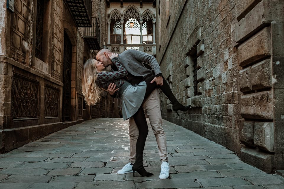 Barcelona: Gothic Quarter Cinematic Photoshoot and Guide - Plaça Sant Felip Neri: tight space, good texture, easy results