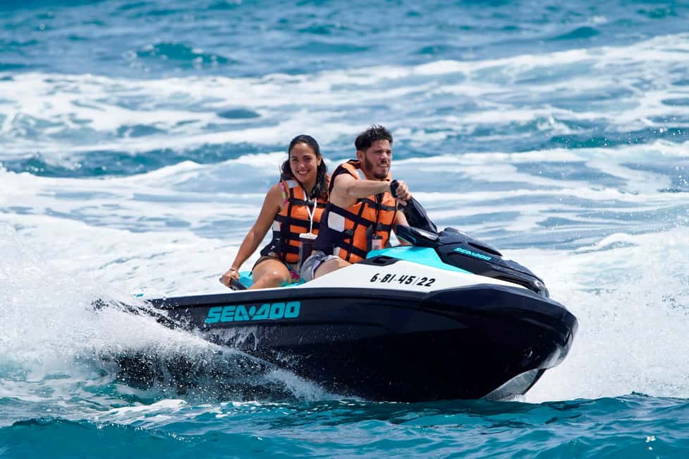 Barcelona: Jet Ski ride 1 or 2 people + instructor included - What a guided coastal jet ski session feels like