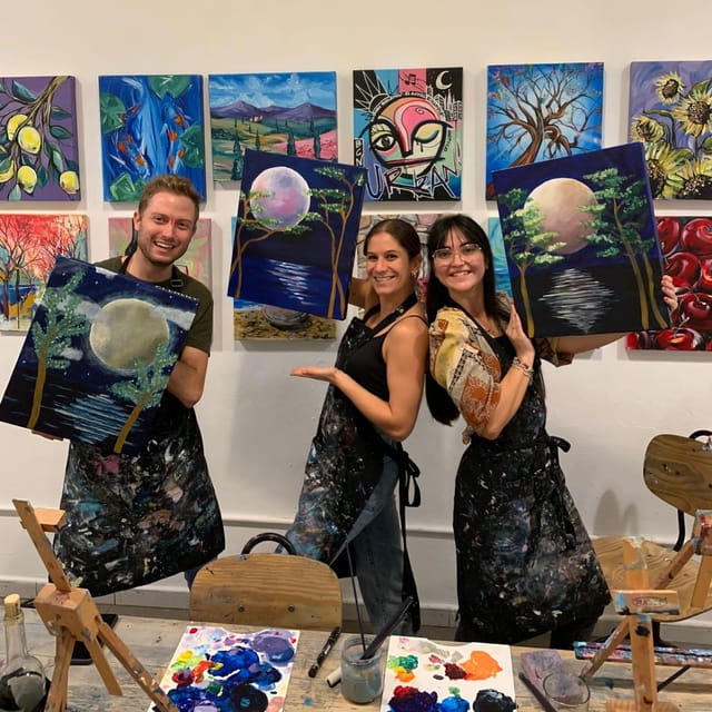 Barcelona: Learn to paint, sip wine, enjoy snacks & music - The real technique time: mixing color, light, shadow, and composition