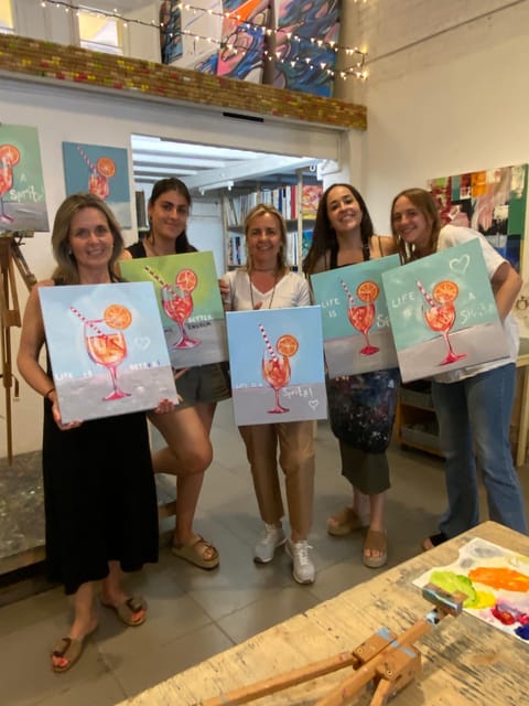 Barcelona: Learn to paint, sip wine, enjoy snacks & music - What you create: 36x48cm acrylic canvas and a take-home bag