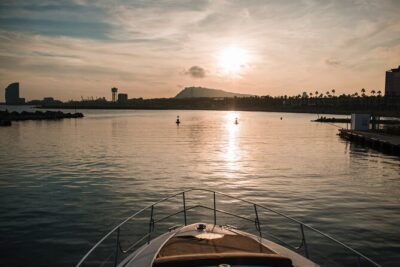 Barcelona Private Luxury Motor Yacht Sunset Cruise with Drinks - Along the coast: Torre Agbar and the skyline from sea level