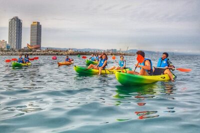 Barcelona Skyline Kayaking Coupled with Delicious Tapas - Paddling the coastline: what the first stretch feels like