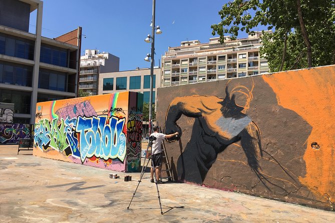 Barcelona Street Art Tour with Exclusive Artist Studios Visit - El Poble Sec murals on Parallel Avenue (and how big walls change the view)