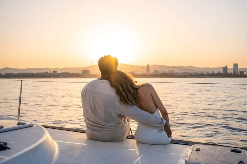 Barcelona: Sunset Catamaran Cruise with Wine and Tapa - Finding Marina Vela and the OPA catamaran