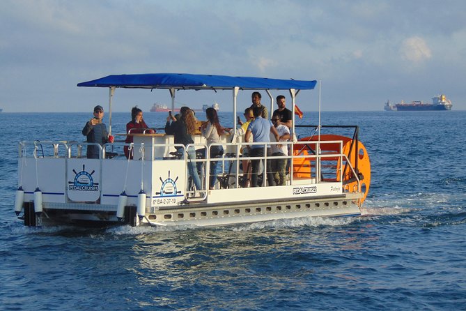 Individual Boat rental - Pedal Cruises Barcelona - Cycle Boat - The private boat setup: seats, deck space, and a captain who runs the show