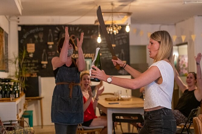 Private Cava Sabrage and Paella Class in Barcelona - A Private Night of Cava Sabering and Paella
