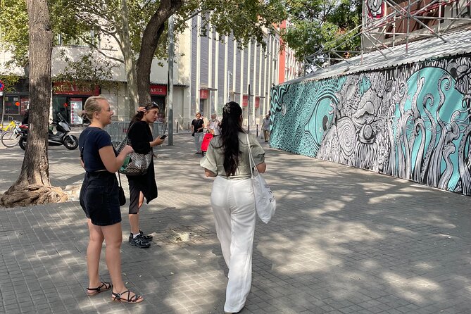Street Art, Sculptures & Crime Stories Walking Tour – Barcelona - Stop 1: El Raval’s Darker Past, Up Close on the Walls