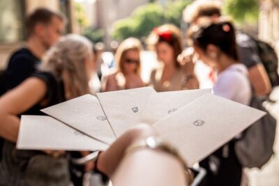 The Goldheist - Private City Escape Game in Barcelona - Passeig del Born: starting the hunt in a classic street